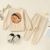 adorable sun graphic romper set for baby boys and girls: cm c&m wodro crewneck sweatshirts and pants pullover outfits logo