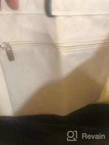 img 8 attached to Персонализированная большая сумка BeeGreen Canvas Initial: идеальный подарок для женщин на день рождения и учителей с внутренним карманом на молнии