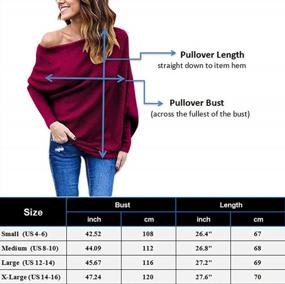 img 1 attached to Women'S Off Shoulder Batwing Sleeve Loose Pullover Sweater Knit Jumper Tunics Top By GOLDSTITCH