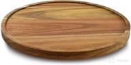 9-inch acacia wood lazy susan kitchen turntable organizer for efficient cabinet, pantry, and table organization logo