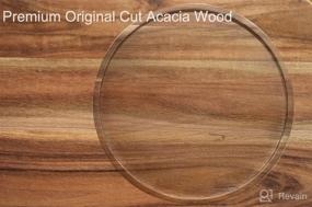 img 1 attached to 9-Inch Acacia Wood Lazy Susan Kitchen Turntable Organizer for Efficient Cabinet, Pantry, and Table Organization