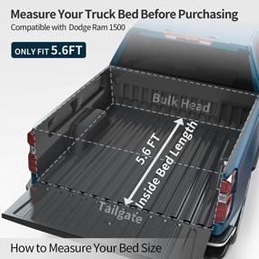 img 3 attached to OEdRo Durable Tri-Fold Tonneau Truck Bed Cover For 2009-2023 Dodge Ram 1500 (Classic & New), 5.6 Ft Bed Without RamBox - Boost Your SEO Ranking!