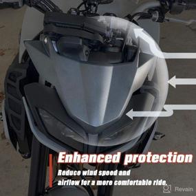 img 1 attached to Lorababer Motorcycle Windscreen Wind Deflector for Yamaha MT-09 FZ-09 (2017-2020): Enhanced Front Fairing Extension and Fender Extender