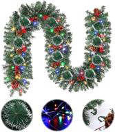 imucci 9 ft 100 led christmas garland: add holiday cheer to your fireplace mantel & table decor! логотип