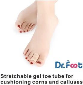 img 2 attached to 3-Piece Dr. Foot Toe Tubes: Soft Fabric Sleeves With Gel Lining To Protect Toes From Corns, Calluses, Blisters, Bunions, Soreness, And Hammertoes - Medium Size Gel Toe Separators For Optimal Relief