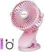 portable and rechargeable pink clip-on fan for baby strollers and outdoor adventures logo