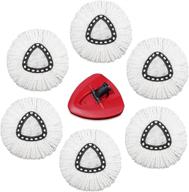 🧹 6 pack spin mop replacement head for easywring 1 tank system - triangle microfiber refills with rotating mop base - effective cleaning floor mop head - white logo