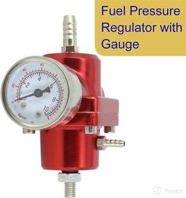 img 3 attached to 🔧 High-Performance Aluminum Fuel Pressure Regulator Kit – Universal 0-140 PSI, Adjustable with Gauge, 6AN Fuel Line Hoses, and Install Tool Accessories (Red)