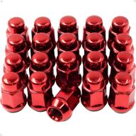 wheel accessories parts set of 20 red 1/2 lug nuts closed end bulge acorn lug nuts 1 logo