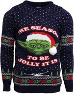 get festive with official star wars master yoda knitted christmas jumper - perfect gift for men and women! logo