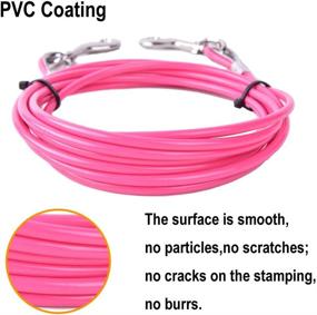 img 1 attached to 🐾 AMOFY 2PCS 10ft Dog Tie Out Cable - Durable Galvanized Steel Wire Rope with PVC Coating for Medium to Large Dogs up to 80 Pounds in Vibrant Pink