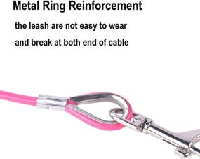 img 2 attached to 🐾 AMOFY 2PCS 10ft Dog Tie Out Cable - Durable Galvanized Steel Wire Rope with PVC Coating for Medium to Large Dogs up to 80 Pounds in Vibrant Pink