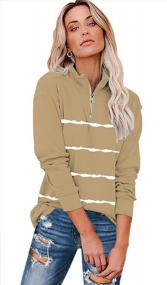 img 2 attached to Stylish Women'S Quilted Pullover With Button Neck And Elbow Patches - Perfect Outwear