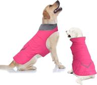 🧥 reflective strip dog winter coat with pocket, windproof waterproof dog jacket, warm dog sweater clothes, pet winter vest for small medium extra large dogs, puppy pet (pink, l) логотип