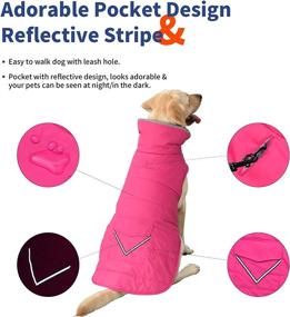 img 2 attached to 🧥 Reflective Strip Dog Winter Coat with Pocket, Windproof Waterproof Dog Jacket, Warm Dog Sweater Clothes, Pet Winter Vest for Small Medium Extra Large Dogs, Puppy Pet (Pink, L)