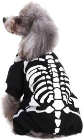 img 3 attached to 🐱 Dog Cat Skeleton Costume Coat for Halloween Party Cosplay - Pet Puppy Clothes for Small Medium Dogs Cats - Sweater Jumpsuit Puppies Funny Outfits - Kitten Dress up Shirt - Pets Apparel