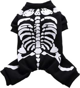 img 4 attached to 🐱 Dog Cat Skeleton Costume Coat for Halloween Party Cosplay - Pet Puppy Clothes for Small Medium Dogs Cats - Sweater Jumpsuit Puppies Funny Outfits - Kitten Dress up Shirt - Pets Apparel