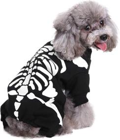 img 2 attached to 🐱 Dog Cat Skeleton Costume Coat for Halloween Party Cosplay - Pet Puppy Clothes for Small Medium Dogs Cats - Sweater Jumpsuit Puppies Funny Outfits - Kitten Dress up Shirt - Pets Apparel
