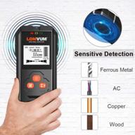 lomvum 4-in-1 wall scanner and stud detector with lcd display and sound alarm - quickly and easily locate wood studs, ac wires, metal joists for precise diy and construction work. logo