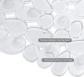 img 2 attached to WELTRXE Non Slip Bath Mat Pebbles Bathtub Mat With Suction Cups, Drain Holes For Bathroom Showers, Tub, 35 X 16 Inches Machine Washable Bathroom Mats BPA, Latex Free Safe Shower Mats - Clear