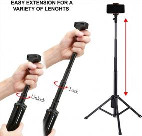 img 1 attached to Extendable Aluminum Monopod Tripod/Selfie Stick With Smartphone Mount And Wireless Camera Shutter For All Models