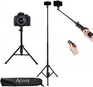 extendable aluminum monopod tripod/selfie stick with smartphone mount and wireless camera shutter for all models logo