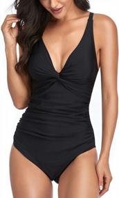 img 4 attached to Get Beach Ready With Smismivo Women'S Tummy Control Slimming One Piece Swimsuit