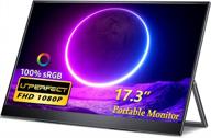 uperfect portable monitor frameless 90°adjustable kickstand 17.3", 1920x1080p, 60hz, wall mountable, ultrawide screen, blue light filter, m173f01, hd logo