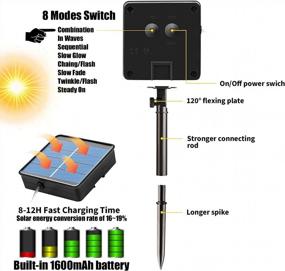img 1 attached to Меняющие цвет солнечные веревочные и струнные фонари - водонепроницаемое 50 светодиодное наружное освещение с питанием от USB и дистанционным управлением для вечеринок, свадеб, праздников и домашнего декора