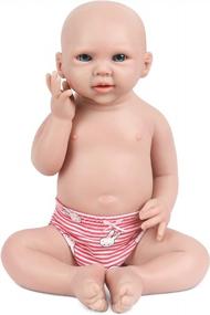 img 4 attached to Реалистичная 19-дюймовая полностью силиконовая кукла IVITA - мягкие куклы для новорожденных девочек для реалистичных игр