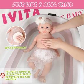 img 2 attached to Реалистичная 19-дюймовая полностью силиконовая кукла IVITA - мягкие куклы для новорожденных девочек для реалистичных игр