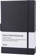 elegant black leather journal with pen loop and premium thick paper - ruled, 8.4 x 5.7 inches notebook for writing and note-taking logo