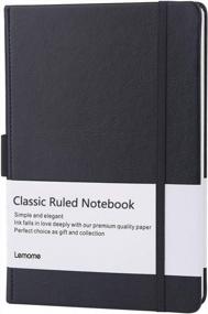 img 4 attached to Elegant Black Leather Journal With Pen Loop And Premium Thick Paper - Ruled, 8.4 X 5.7 Inches Notebook For Writing And Note-Taking