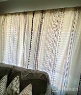 img 1 attached to ARTBECK Boho Cotton Linen Curtains With Tassels: Geometric Semi-Blackout Print Farmhouse Bohemian Window Drapes For Living Room, 1 Panel review by Scott Koeck