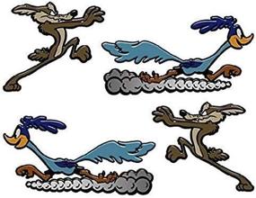 img 4 attached to 5 Inch Sticker Decal Die Cut Graphic Set of Coyote and Road Runner - Car & Laptop Sticker Pair