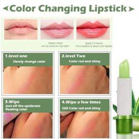 img 2 attached to Aloe Vera Lipstick Color Changing Long Lasting Moisturizing Natural Tinted Lip Stick For Women & Girls