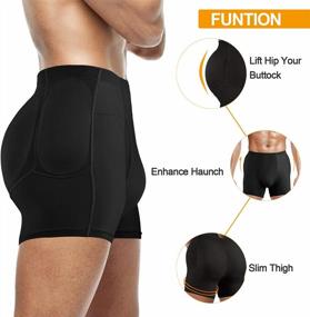 img 1 attached to TAILONG Men'S Underwear Boxer Briefs Tummy Control Body Shaper Butt Lifter Shapewear With Removable Padded Enhancer