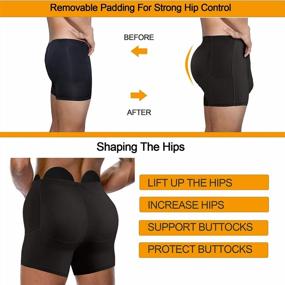 img 2 attached to TAILONG Men'S Underwear Boxer Briefs Tummy Control Body Shaper Butt Lifter Shapewear With Removable Padded Enhancer