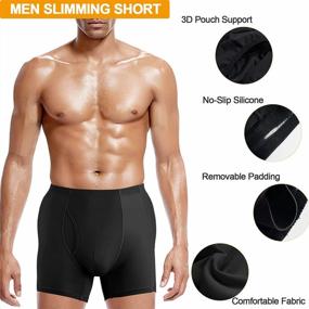 img 3 attached to TAILONG Men'S Underwear Boxer Briefs Tummy Control Body Shaper Butt Lifter Shapewear With Removable Padded Enhancer