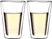enjoy your favorite beverages in style with amlong crystal double wall glass tumbler - set of 2 (14 oz) logo