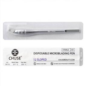 img 2 attached to 5 шт одноразовая ручка для микроблейдинга со стерильными лезвиями - CHUSE M66 12 наклонных (серебро)