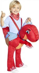 img 3 attached to Toddler Dino Ranch Blitz Ride-Along Costume By Spirit Halloween - Perfect For Little Adventurers!