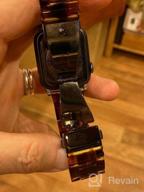 img 1 attached to Fullmosa Watch Band Compatible With Apple Watch 38/40/41/42/44/45Mm, Bright Resin Watch Band For IWatch SE & Series 7/6/5/4/3/2/1, Banana Milk+Dark Amber(Rose Red Hardware) 38Mm review by Andy Cornelison