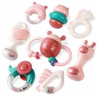 8pcs baby rattles toys set - perfect gift for newborn babies infants girls 3-12 months! logo