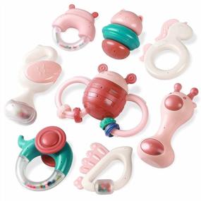 img 4 attached to Набор игрушек-погремушек из 8 шт. - идеальный подарок для новорожденных девочек 3-12 месяцев!