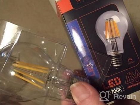 img 1 attached to 4 PACK SleekLighting A19 LED Filament Bulb - Dimmable Warm White 2700K - Energy-Efficient Household Lightbulb With E26 Medium Base - 8 Watt Equivalent To 60W review by Brian Weese