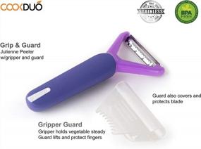 img 3 attached to COOKDUO Grip Guard Purple Julienne Peeler With Protective Cover