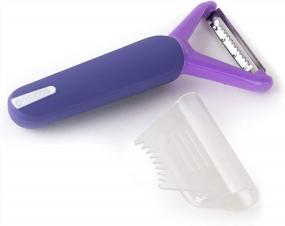 img 4 attached to COOKDUO Grip Guard Purple Julienne Peeler With Protective Cover