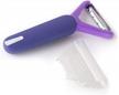cookduo grip guard purple julienne peeler with protective cover logo