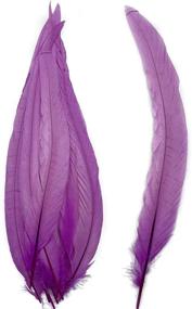img 4 attached to Vibrant 50-Pack Of 13-16 Inch Purple Rooster Coque Tail Feathers For Costume, Hat, And Craft Décor